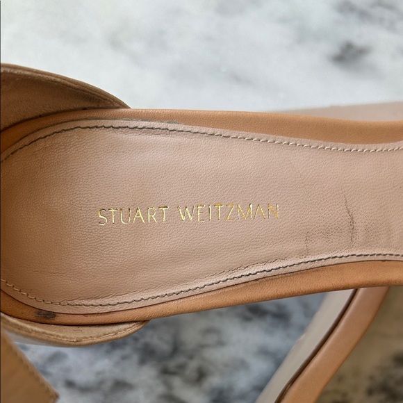 Stuart Weitzman Nude High Heel Block Sandals | 11 - Picture 2 of 7
